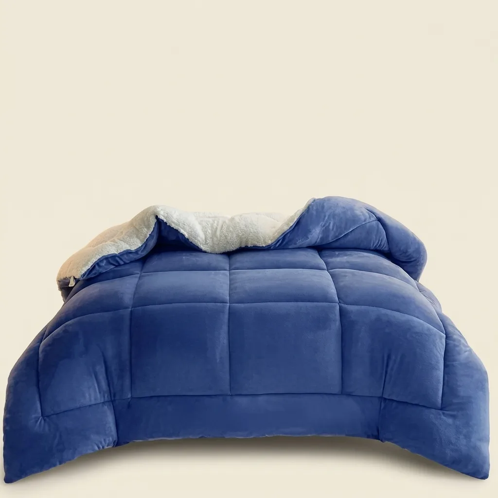Édredon réversible velours & sherpa