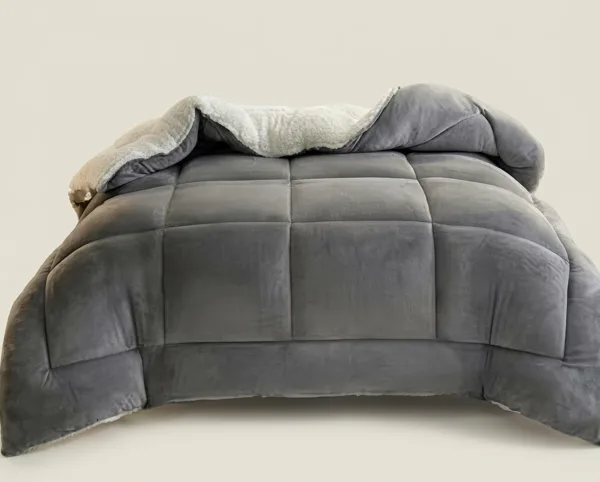 Édredon réversible velours & sherpa